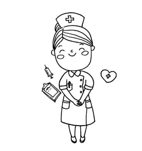 美女护士的简笔画