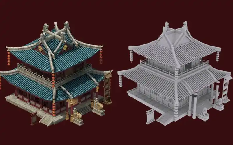 【3dmax场景建模】一组古风房子建筑场景模型制作,从搭建box详细教学