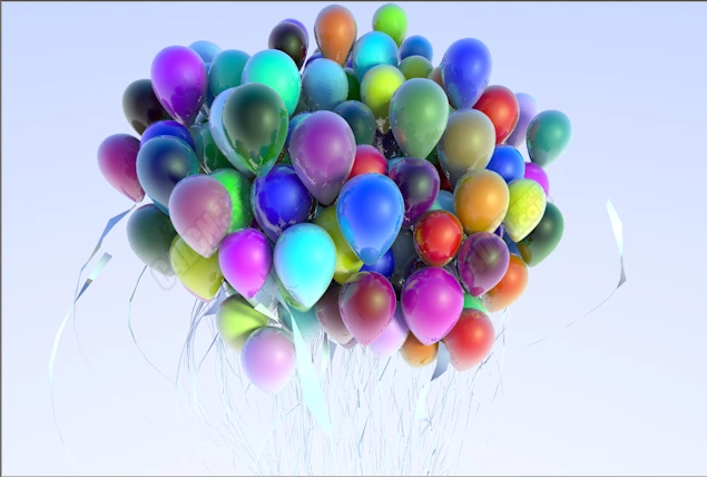 c4d一群气球模型balloonsmodel