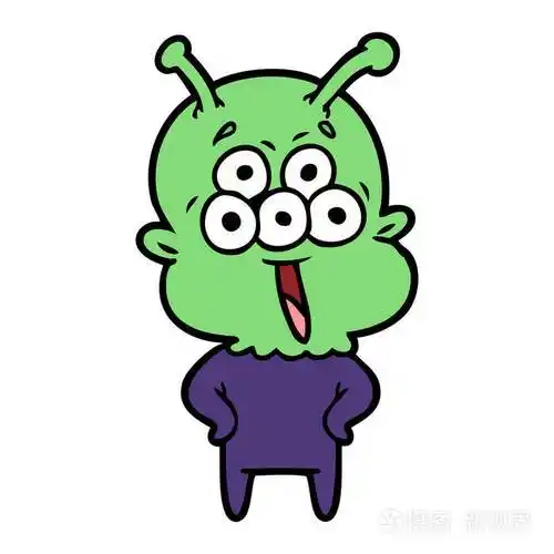 快乐卡通外星人的矢量插图