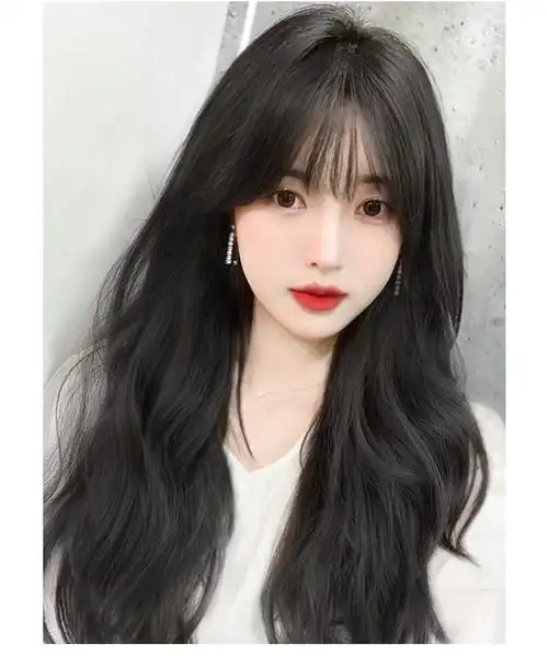 actualself假发长发渣女黑色大波浪长卷发仿真自然全头套假发女卷发黑