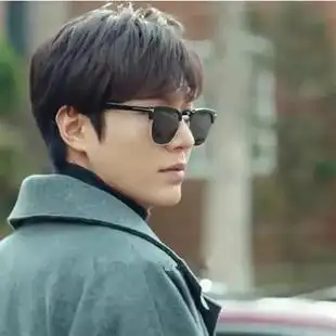 李敏镐同款蓝色大海韩国明星偏光太阳眼镜t新款半框方框墨镜男女,可在