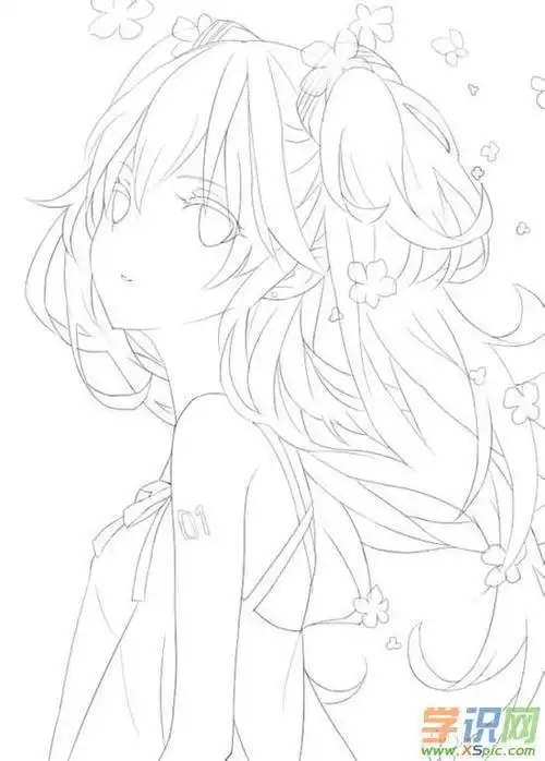图片浪漫动漫女生图片唯美简笔画动漫人物动漫 简笔画 卡通 漫画 手绘