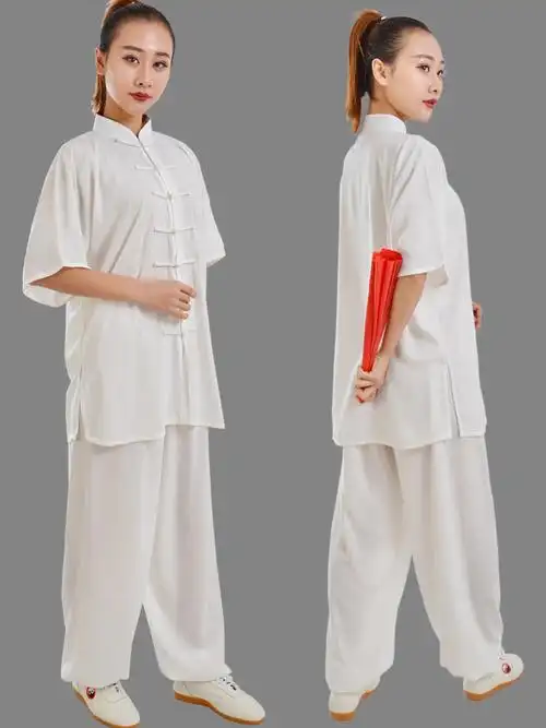 武极堂同款太极服中短袖春夏棉加丝男女晨练中老年武术表演太极拳服装