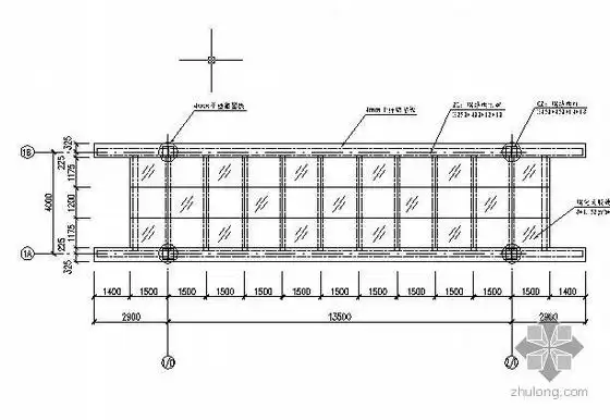 某钢结构玻璃雨蓬施工图