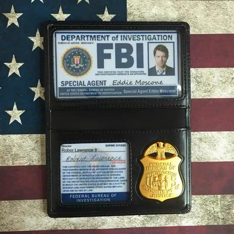 fbi金属徽章证件夹 美剧迷《x档案》人物特工联邦f-b-i徽章证件夹 卡