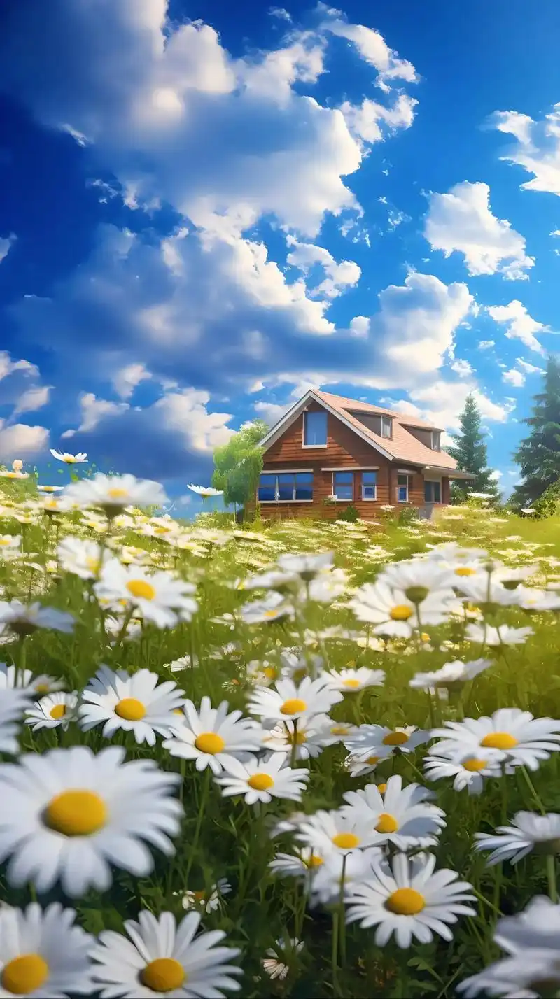 雏菊花海.##治愈系风景 #美图分享 #手机墙纸 #带你走进 - 抖音