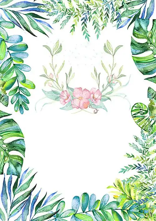 小清新花草海报背景模板