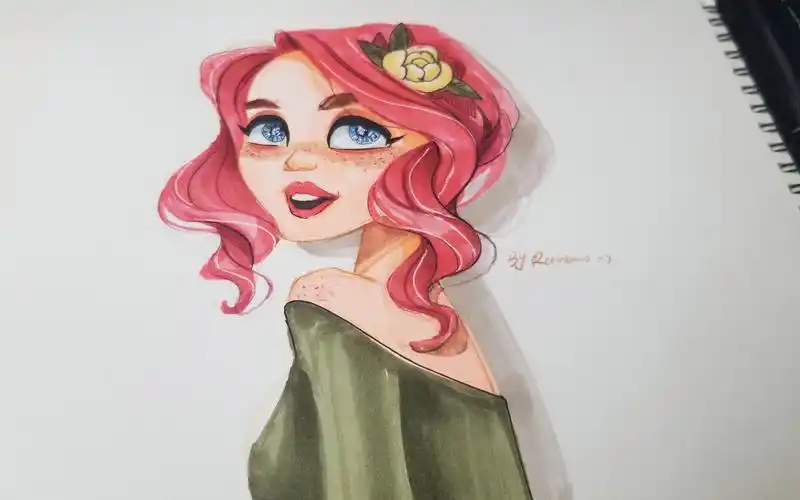 【手绘】【马克笔】 画个粉红女郎吧