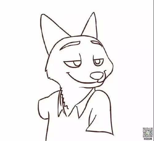 《疯狂动物城》狐狸尼克简笔画绘画教程