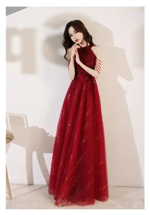 黄花地敬酒服平时可穿夏季小个子结婚订婚晚礼服女宴会气质回门礼服裙