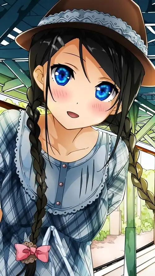 壁纸 蓝眼睛的动漫女孩,火车站 2560x1600 hd 高清壁纸, 图片, 照片