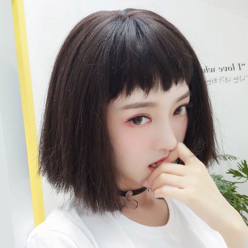 黛秀假发女短发bobo头狗啃刘海自然蓬松个性帅气网红短卷发造型