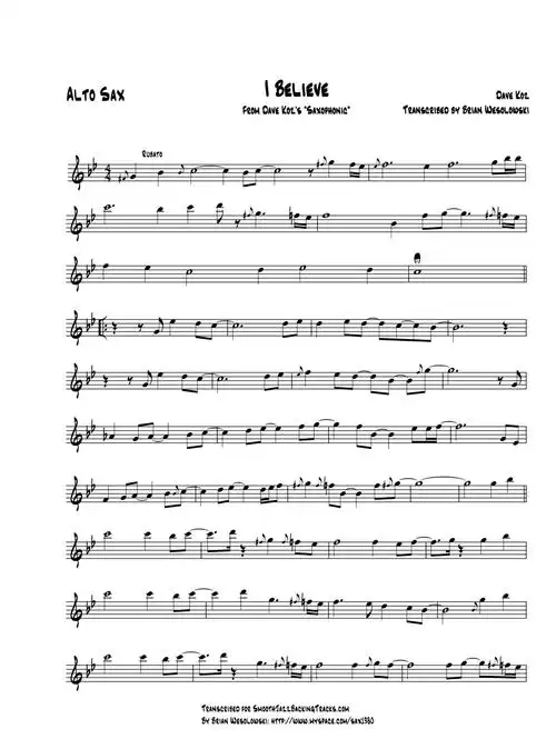 午夜的萨克斯ibelieve简谱曲谱五线谱萨克斯谱