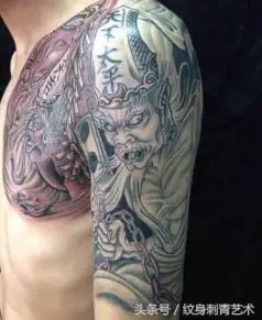 黑白无常纹身黑白无常半甲纹身