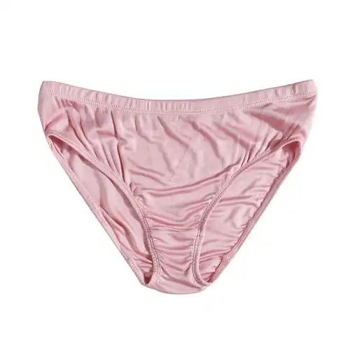 桑蚕丝内裤女舒适透气无痕大码女士中腰三角裤真丝包边短裤