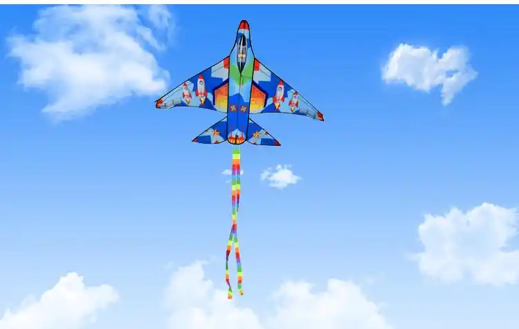 买一送一潍坊风筝儿童战斗飞机成人大人专用大型微风易飞风筝灰飞机