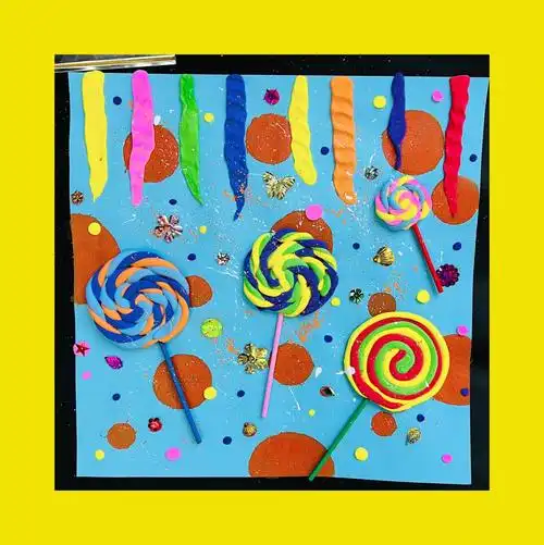 3-4岁#少儿创意美术  #少儿美术  #儿童创意美术  #棒棒糖  #无糖