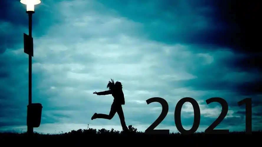 迈向2021创意剪影背景图,图库-回车桌面