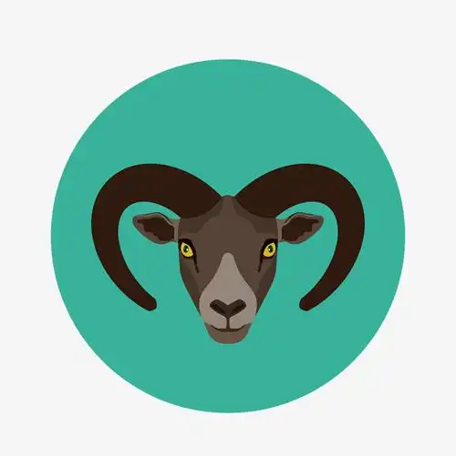 盘羊手绘创意矢量免抠图png