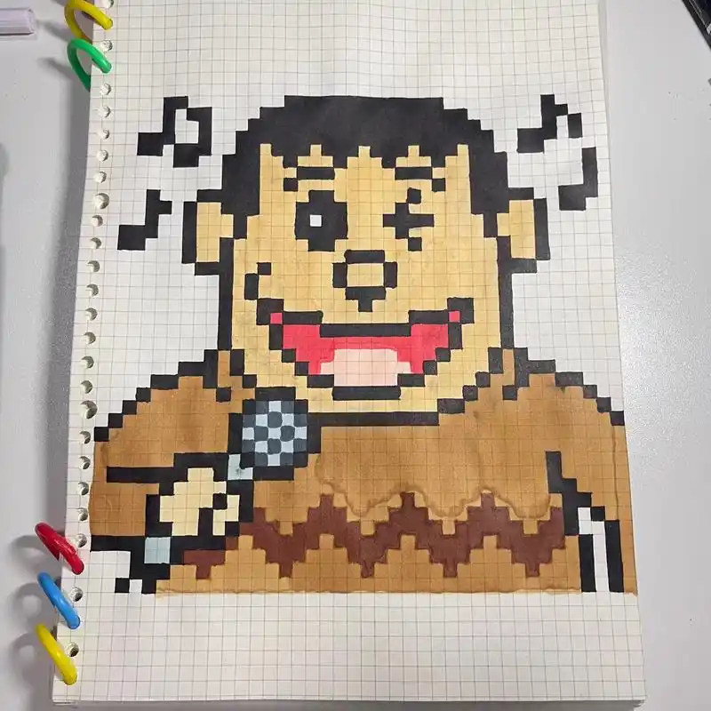 a4网格本 #临摹 #像素画 - 抖音