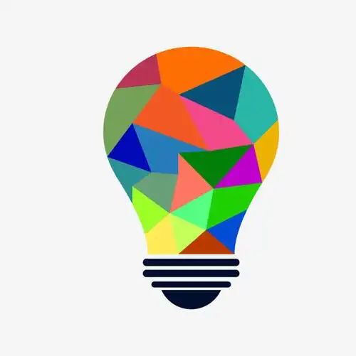 卡通灯泡彩色创意灯泡矢量图