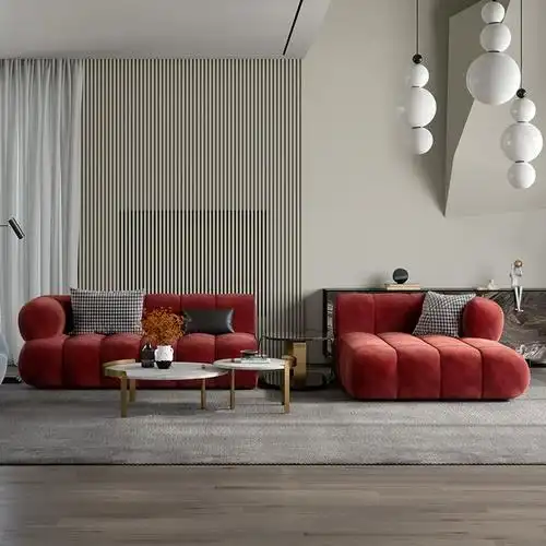 意大利设计师款客厅沙发北欧现代简约科技绒布艺沙发轻奢极简风格