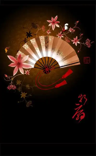 中国风,中国元素,扇子,尺寸:1753x2835创意设计,广告设计,高清图库