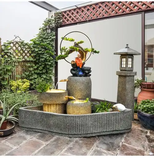 假山喷泉流水摆件循环水系景观阳台鱼池造景庭院室内玄关水景装饰 h24