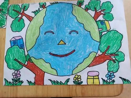 金环幼儿园朵朵一班绘画《保护地球》 - 美篇