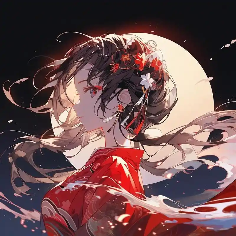 女生头像|古风红衣头像