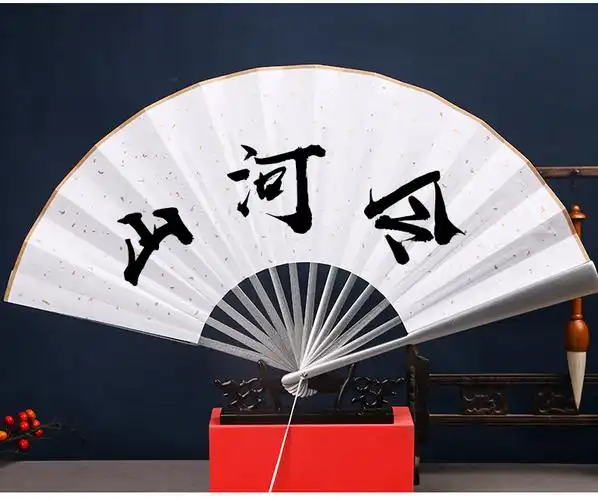 山河令同款温客行折扇龚俊同款扇子汉服中国风银色绢布 山河令温客行