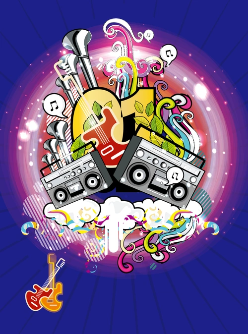 紫色狂欢音乐节海报背景素材