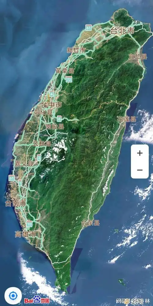 百度和高德地图都悄悄更新了台湾省的卫星地图和2d地图非常清晰