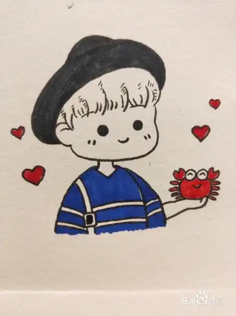 王俊凯小螃蟹卡通简笔画