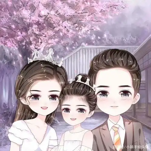 唯美全家福,一家三口,四口,五口微信头像