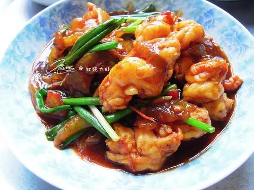 红烧西红柿葱段虾仁的做法