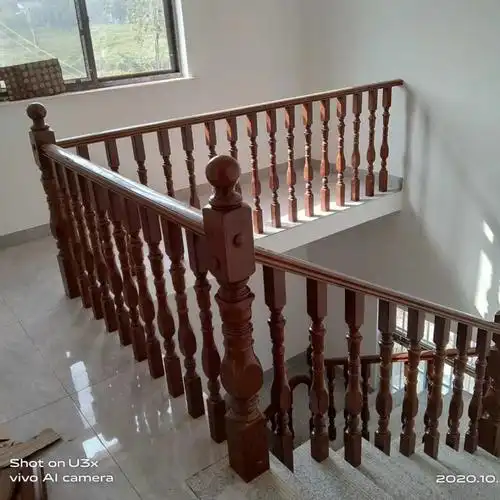 楼梯扶手拐角室内别墅水泥钢架护栏围栏栏杆立柱数满5590小柱橡木榉木