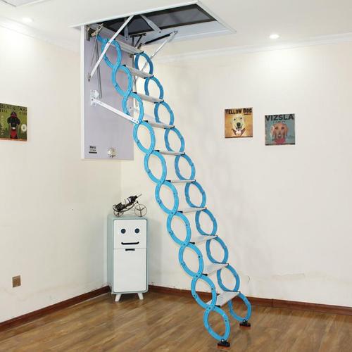 电动伸缩楼梯复式阁楼家用折叠梯室外消防升降梯 [全自动钛镁合金款]