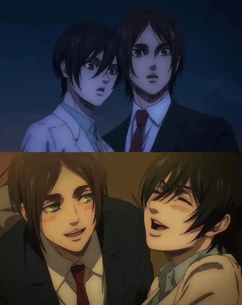 就那么一直笑着走下去.#艾伦耶格尔 #三笠 #撤退的矮人 - 抖音