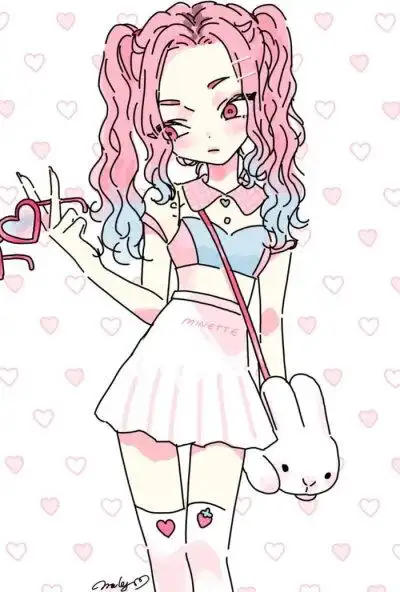 iphone壁纸 电脑壁纸 插画 文字 动漫 平铺 萌物 软妹 少女心 粉色