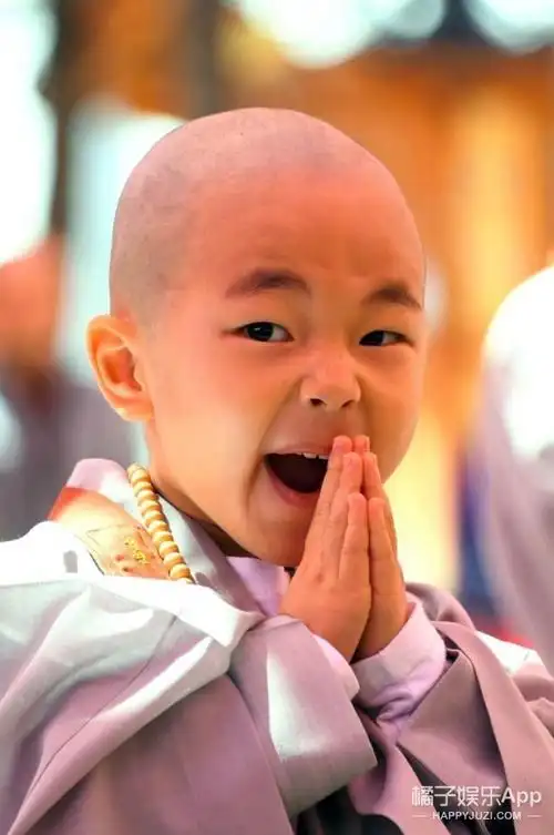 被剃光头的小和尚,虽然被逼的但是好可爱啊