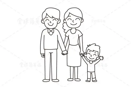 一家三口最简单画法_人物简笔画简笔画