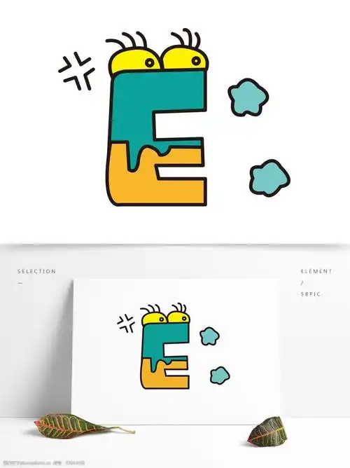 矢量卡通创意动物字母e图片-图行天下图库