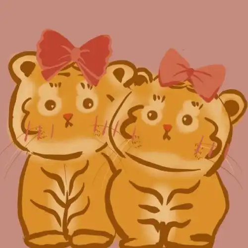 卡通虎年情侣头像,可爱的卡通小老虎新年必备情头