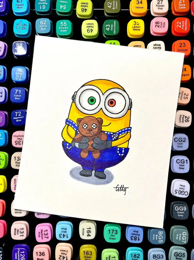 简笔画 #小黄人 #绘画过程 # - 抖音