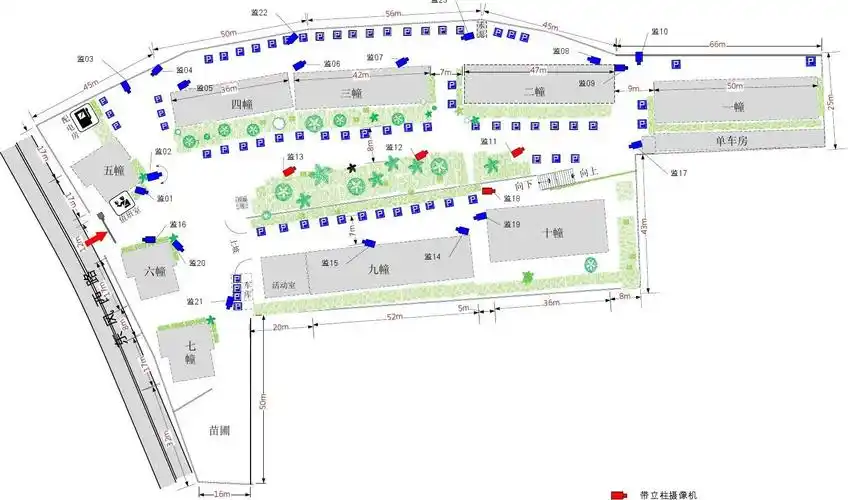 某住宅小区监控平面图