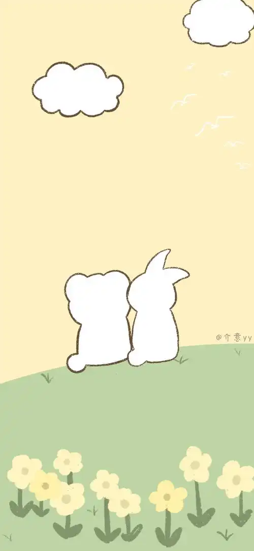 淡黄色可爱主题手机壁纸