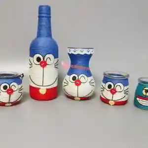 成品di物手工创意材料包儿童制作麻绳花瓶幼儿园环保益智废y利用