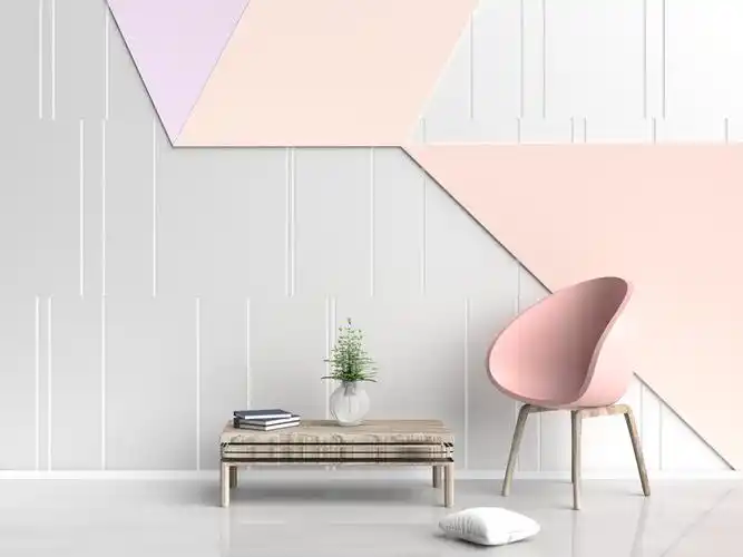 几何拼接图案粉色3d条纹北欧电视背景墙
